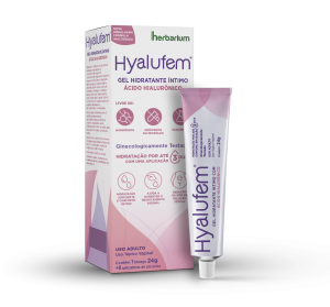 Hyalufem®, gel íntimo natural da Herbarium, hidrata e lubrifica por até 3 dias, oferecendo conforto e bem-estar íntimo. Livre de parabenos, ideal para mulheres que buscam hidratação prolongada.